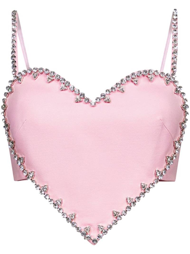 AREA crystal-trim heart crop top - Pink von AREA