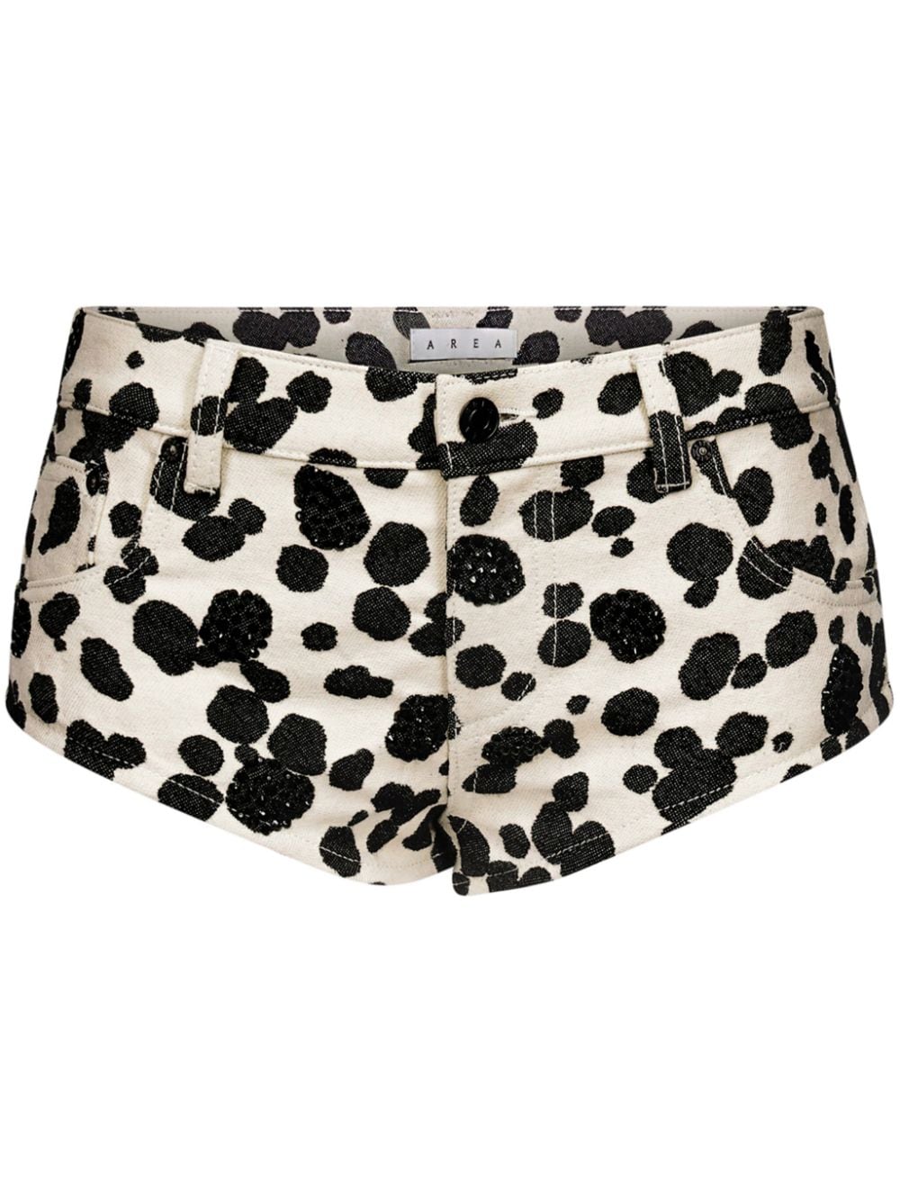 AREA dalmatian-jacquard denim shorts - White von AREA