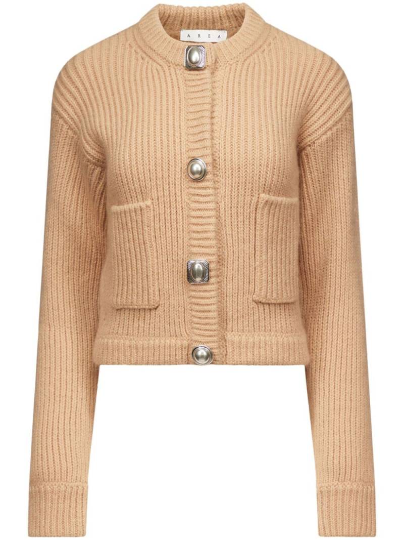 AREA gemstone button knit cardigan - Neutrals von AREA