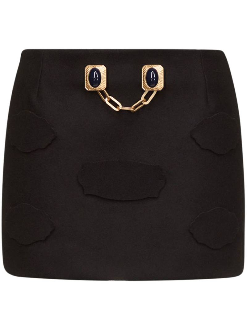 AREA gemstone button mini skirt - Black von AREA