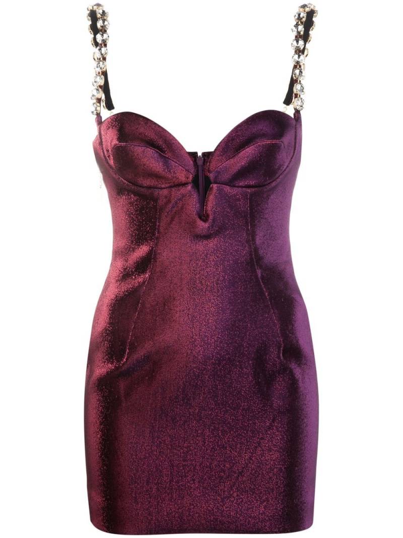 AREA mussel cup mini dress - Purple von AREA