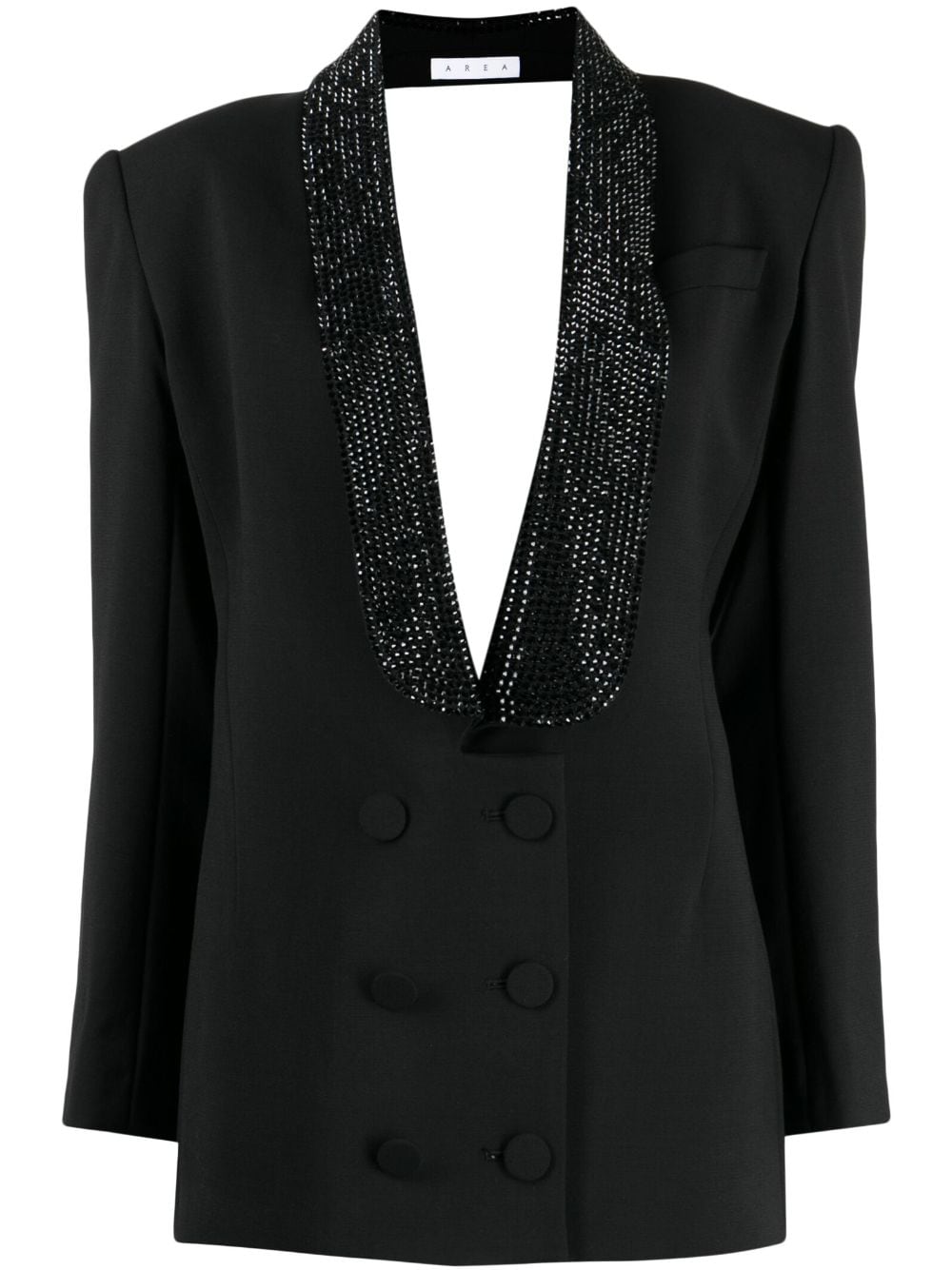 AREA open-back tuxedo minidress - Black von AREA