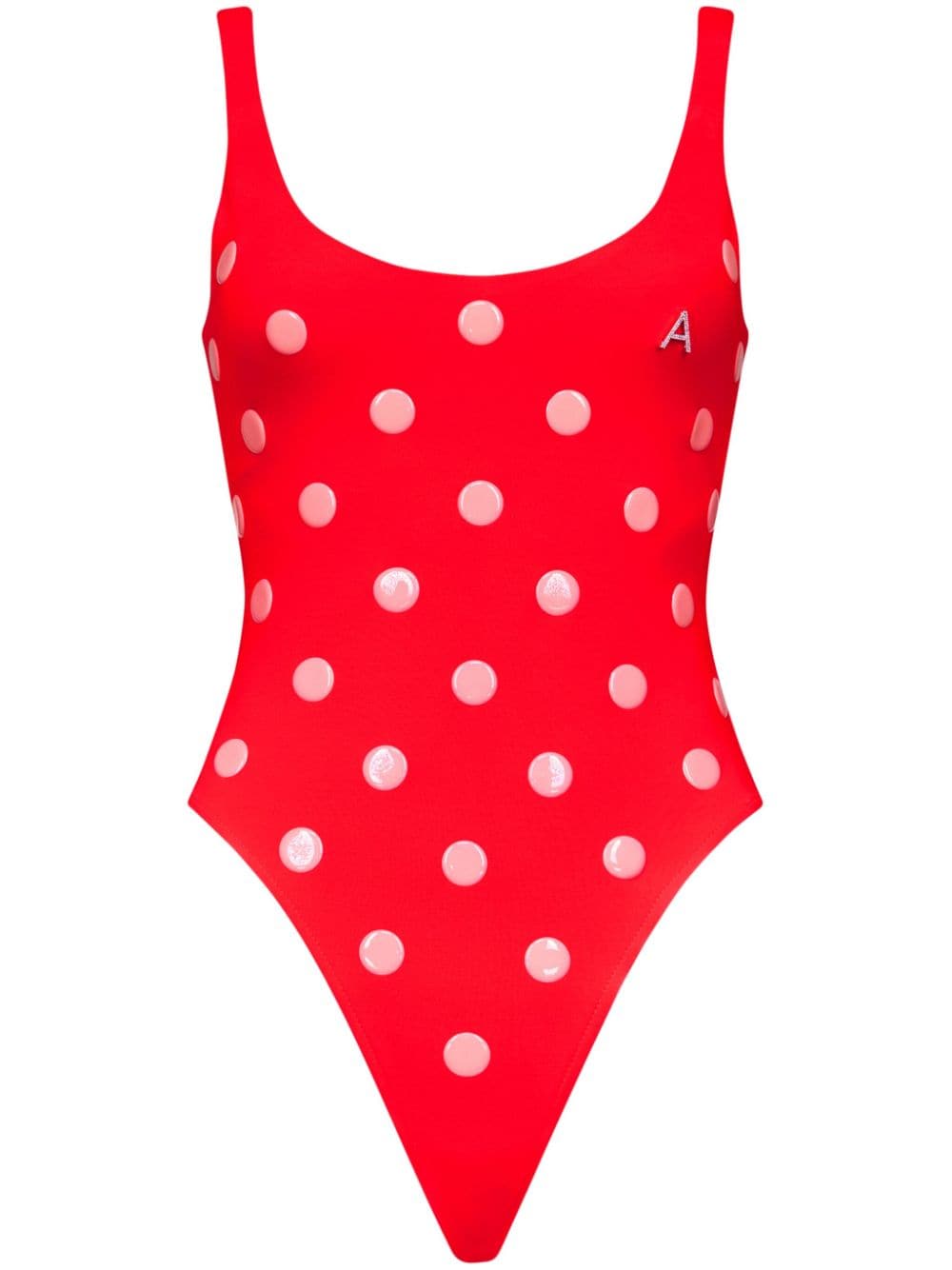 AREA polka dot-appliqué bodysuit - Red von AREA