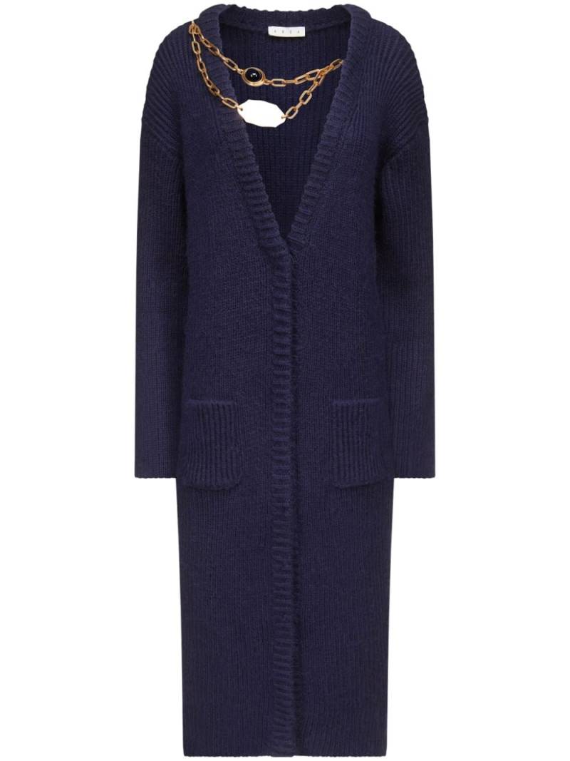 AREA ribbed long-length cardigan - Blue von AREA