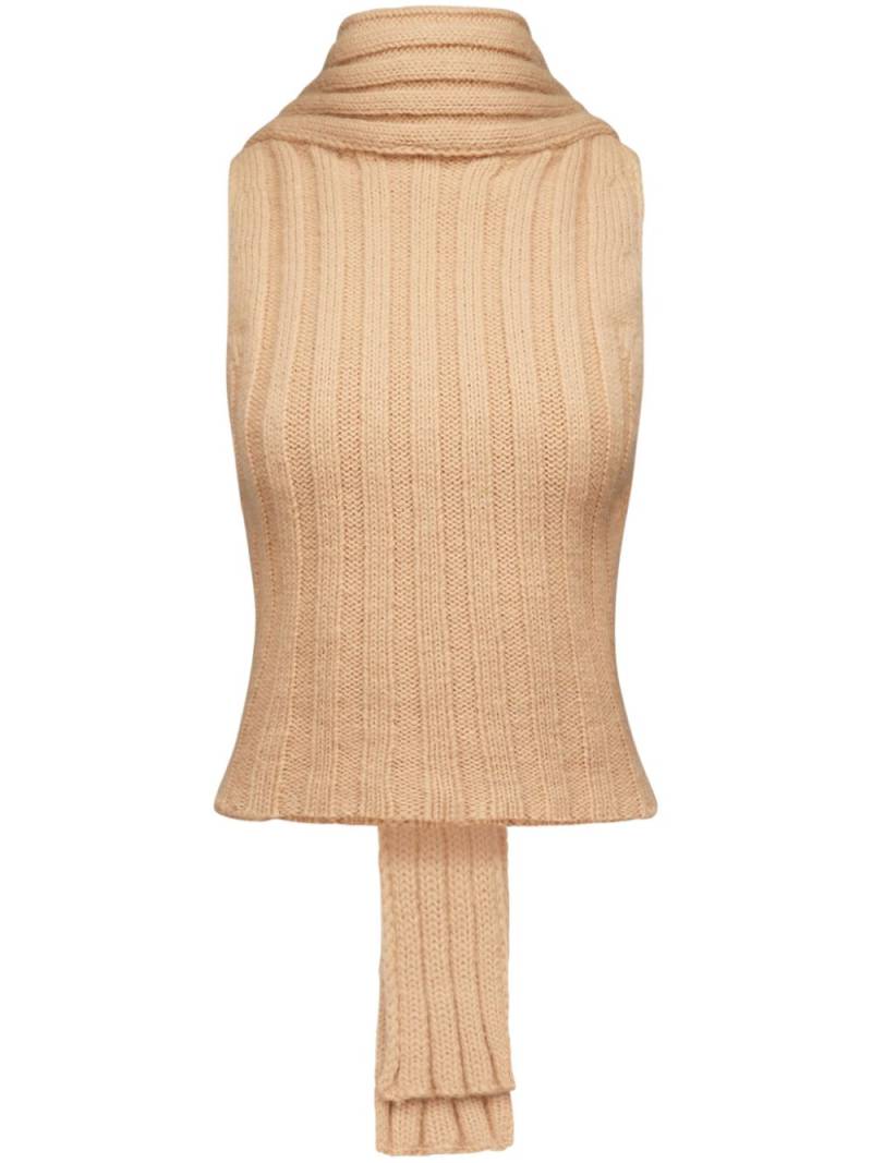 AREA sleeveless twisted knitted top - Neutrals von AREA