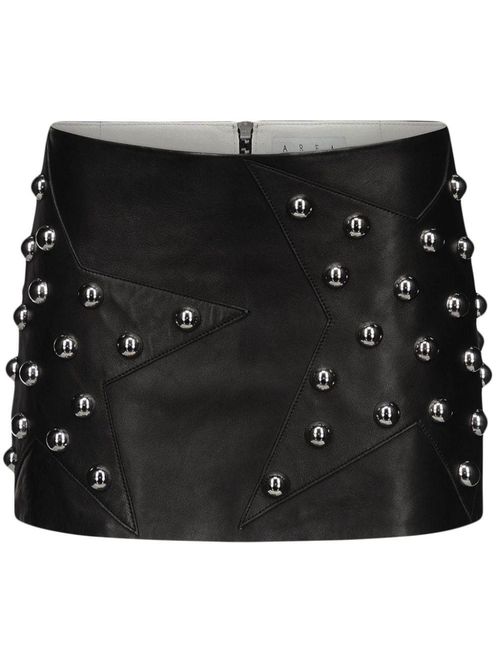AREA star-stud embellished leather miniskirt - Black von AREA