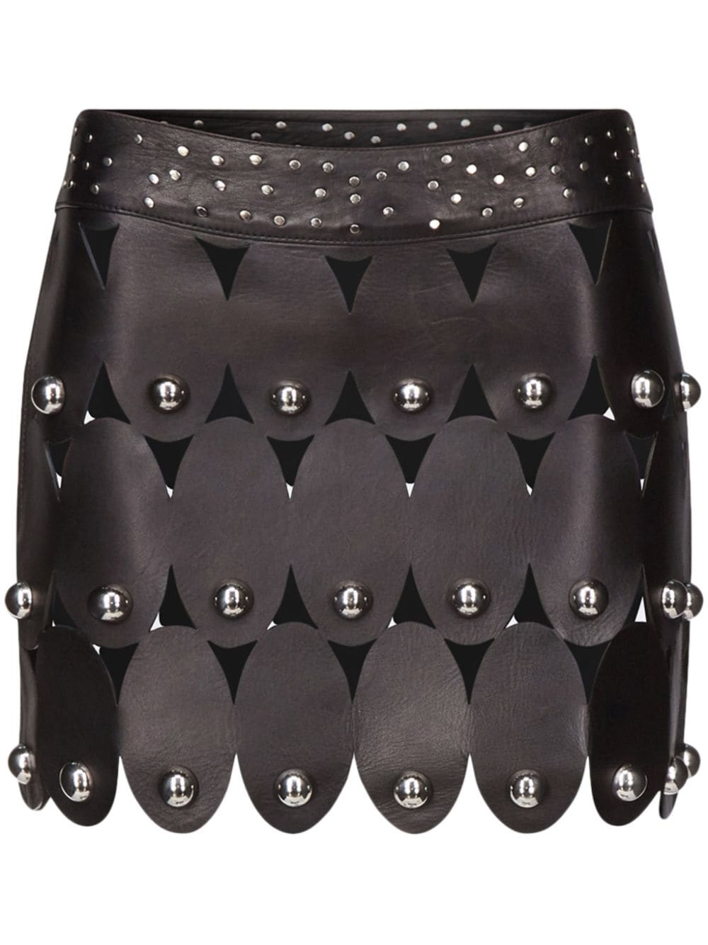 AREA stud-embellished leather mini skirt - Black von AREA
