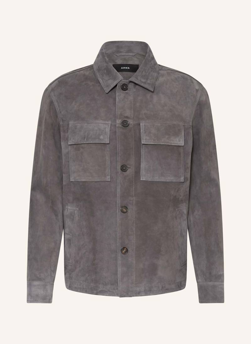 Arma Leder-Overjacket Mex grau von ARMA