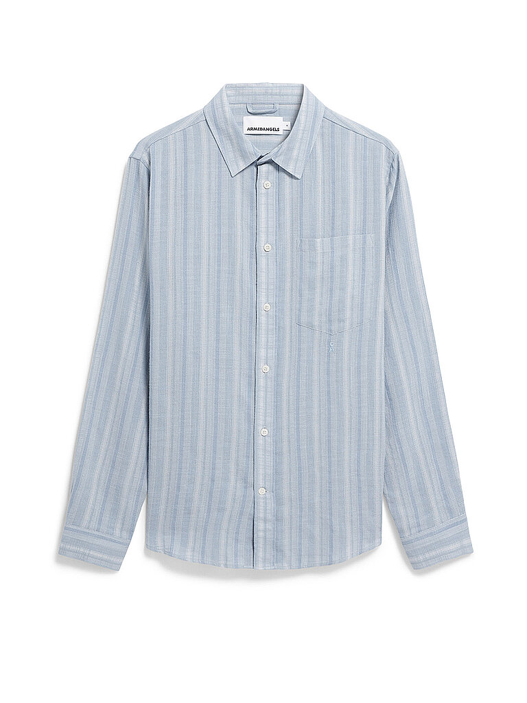 ARMEDANGELS Overshirt FLAAVIEN STRIPES  blau | M von ARMEDANGELS