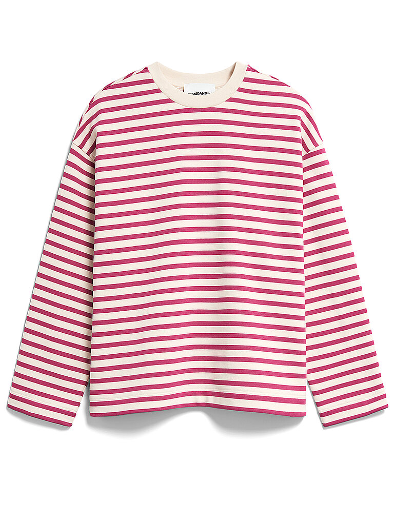 ARMEDANGELS Sweater Oversized Fit FRANKAA  STRIPES beere | XXL von ARMEDANGELS