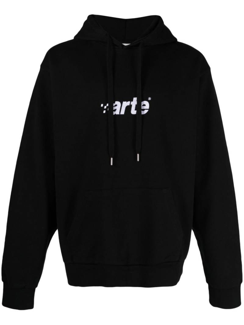 ARTE Harmon logo-embroidered cotton hoodie - Black von ARTE