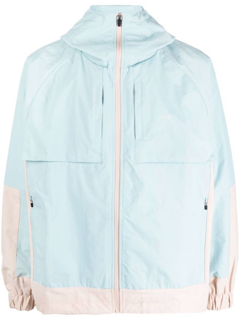 ARTE colour-block panelled hooded jacket - Blue von ARTE