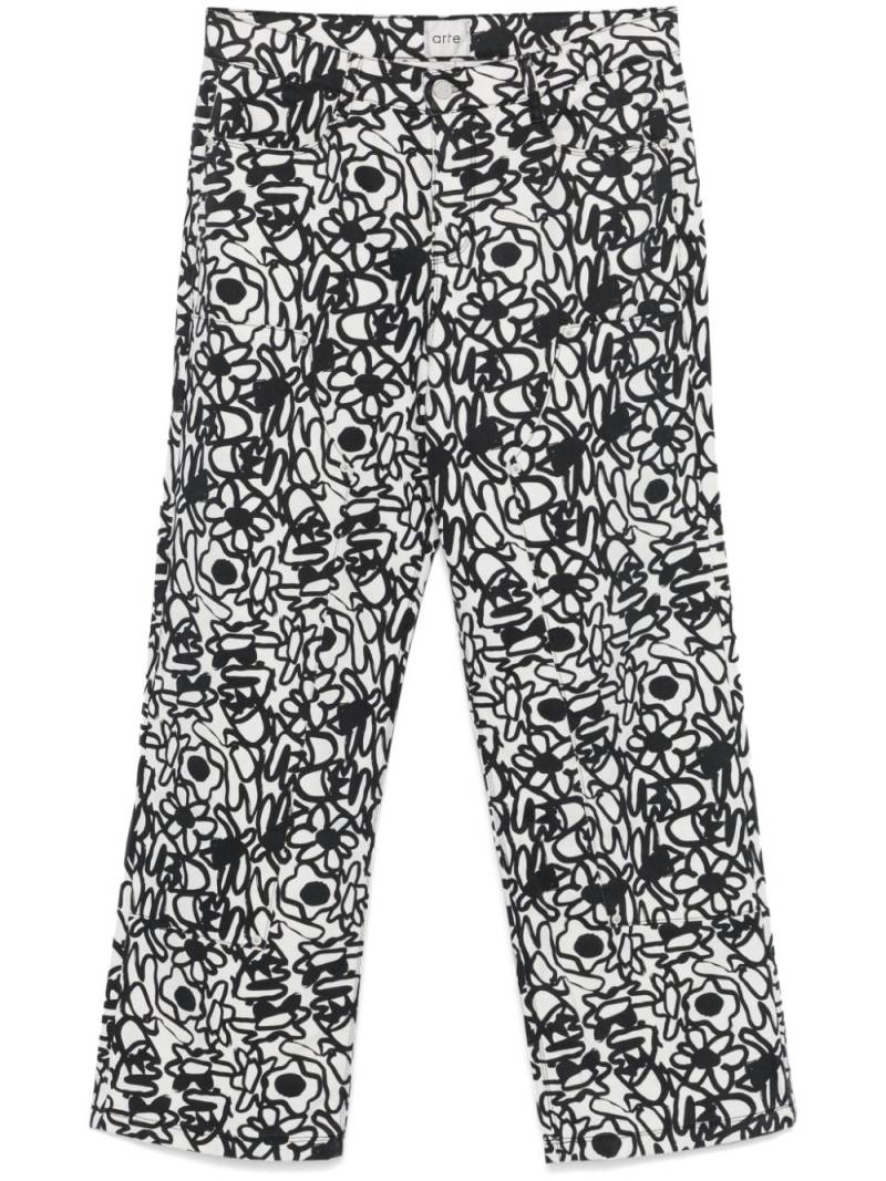 ARTE floral-print trousers - White von ARTE