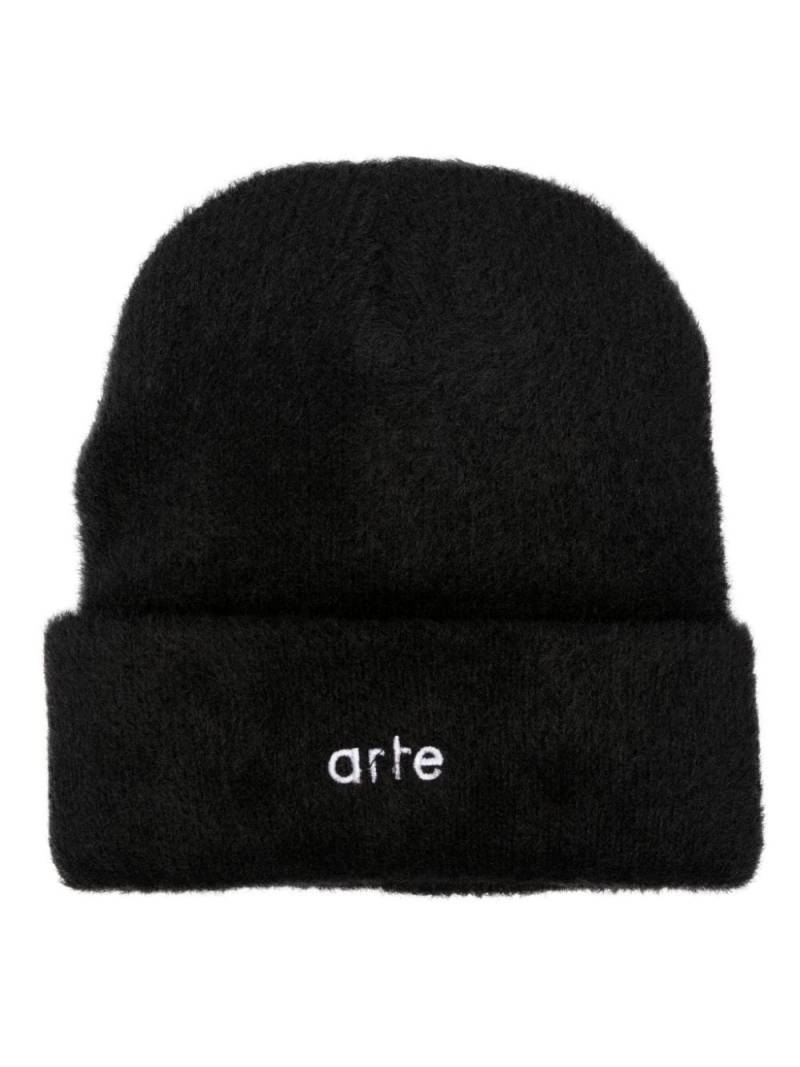 ARTE logo-embroidered faux-fur beanie - Black von ARTE