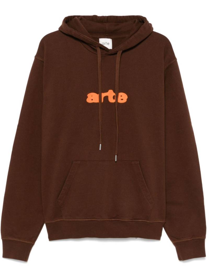 ARTE logo-embroidered hoodie - Brown von ARTE