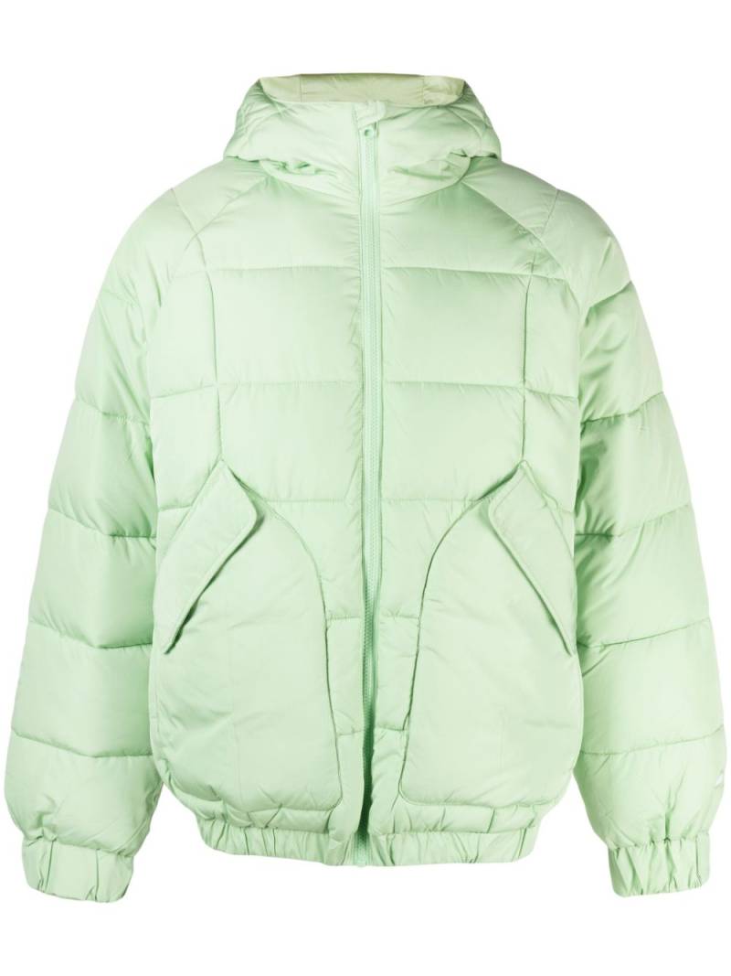 ARTE elasticated-hem hooded padded jacket - Green von ARTE