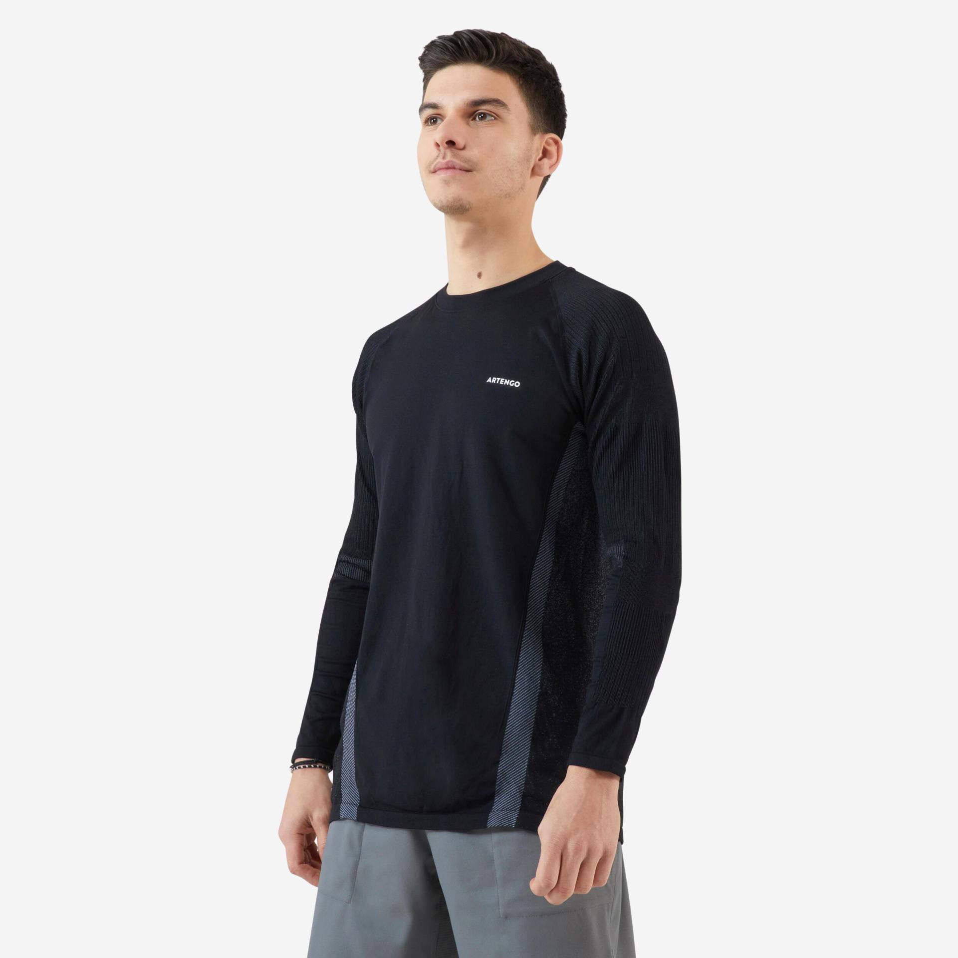 ARTENGO - Langarmshirt THERMIC, für Herren, Charcoal Black, Größe S von ARTENGO