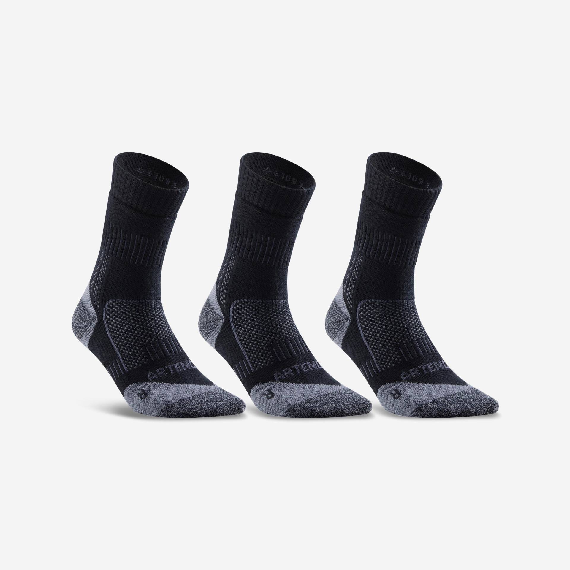 Socken - Rs 900 High Herren Schwarz Leicht 43-46 von ARTENGO