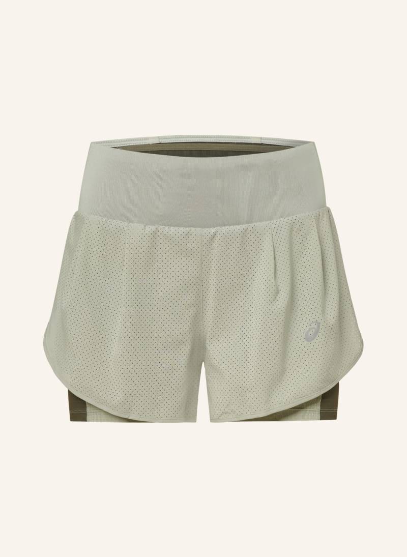 Asics 2-In-1-Laufshorts Road gruen von ASICS