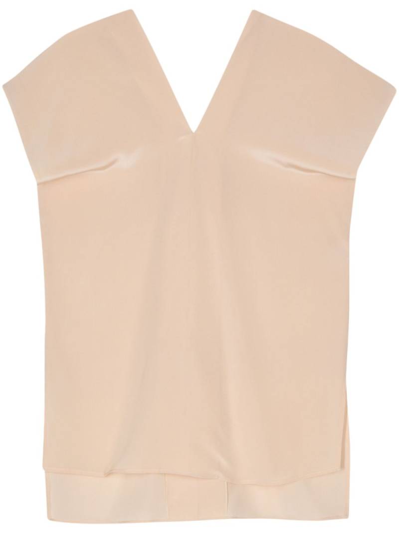 ASPESI V-neck crepe silk blouse - Neutrals von ASPESI