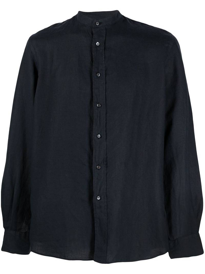 ASPESI band-collar linen shirt - Blue von ASPESI