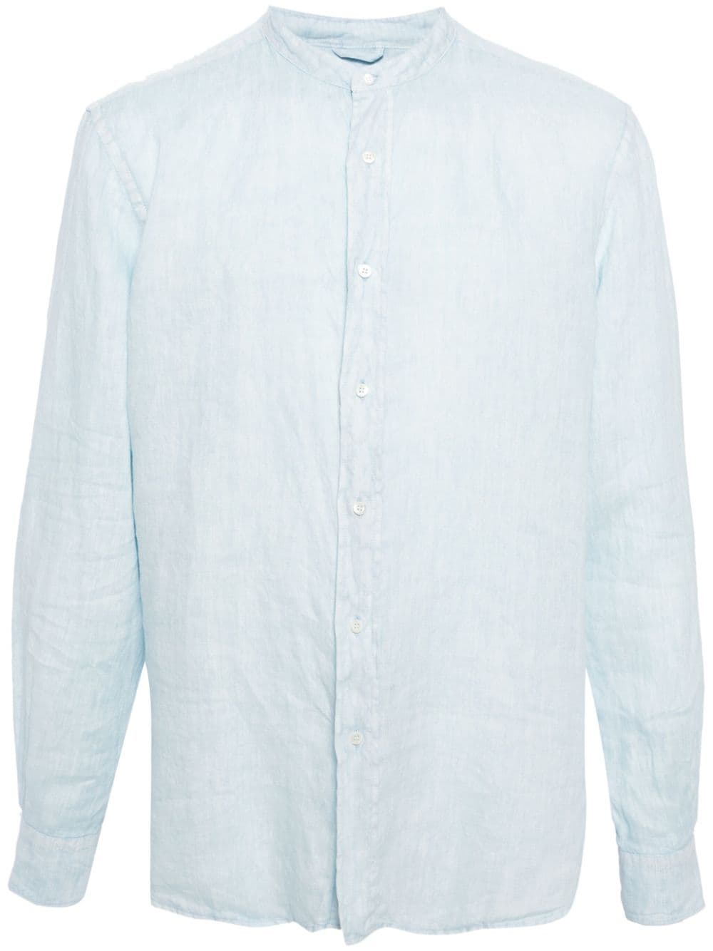 ASPESI band-collar linen shirt - Blue von ASPESI