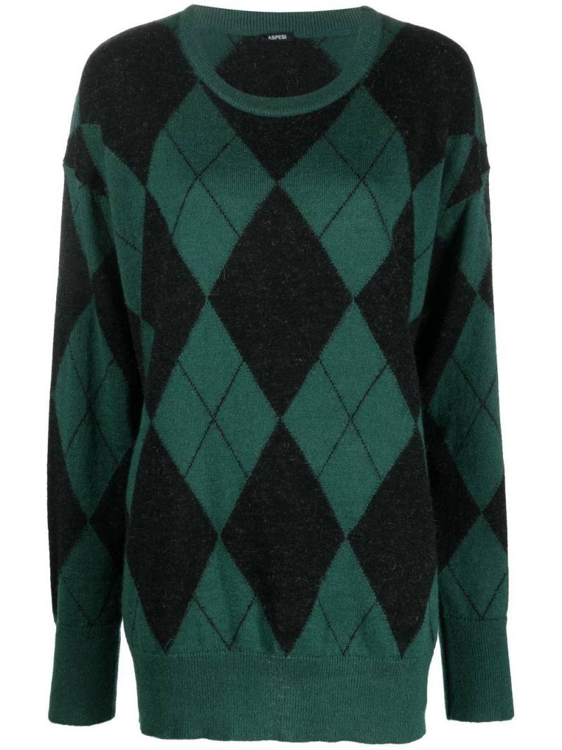 ASPESI check-pattern knit jumper - Green von ASPESI