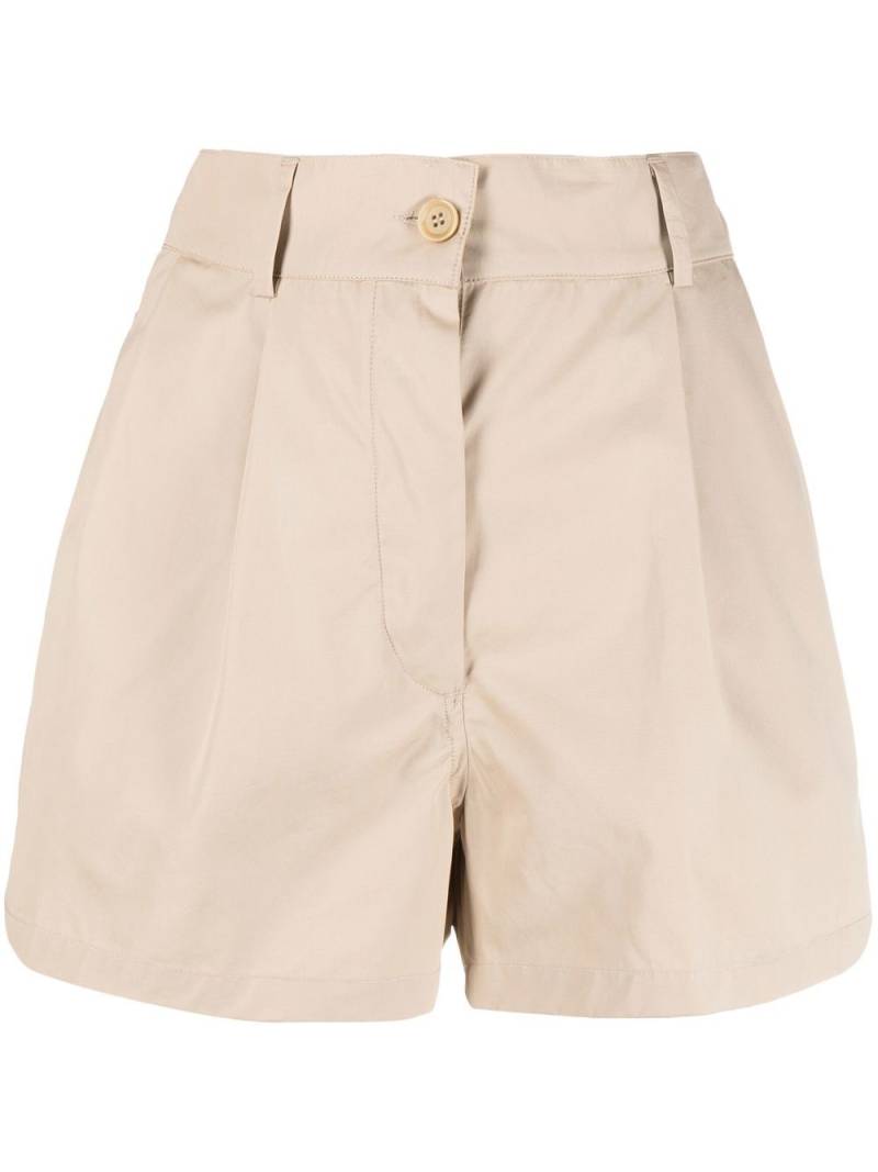 ASPESI cotton high-waisted shorts - Neutrals von ASPESI