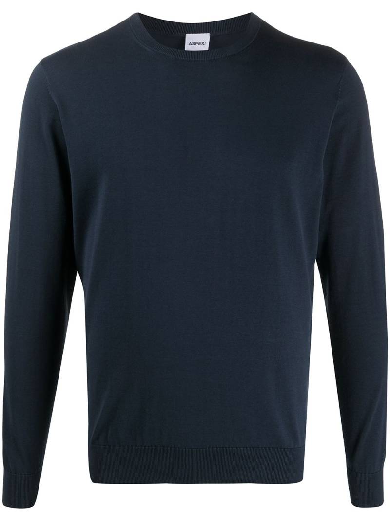 ASPESI fine knit round neck jumper - Blue von ASPESI