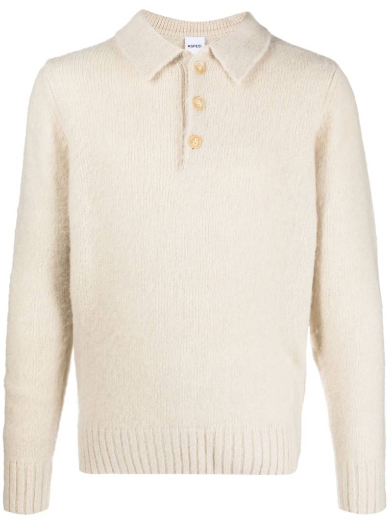 ASPESI Shetland polo sweater - Neutrals von ASPESI