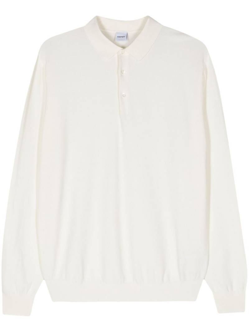 ASPESI long-sleeve cotton polo top - White von ASPESI