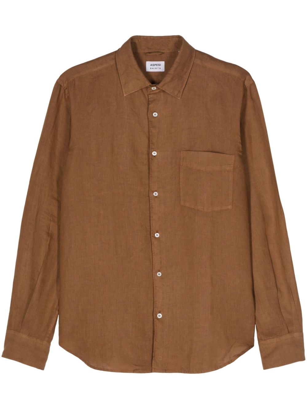 ASPESI long-sleeve linen shirt - Brown von ASPESI