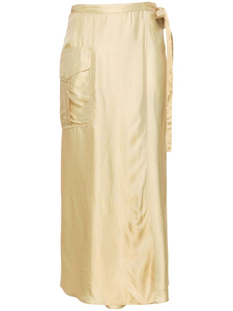 ASPESI metallic wrap cargo skirt - Yellow von ASPESI