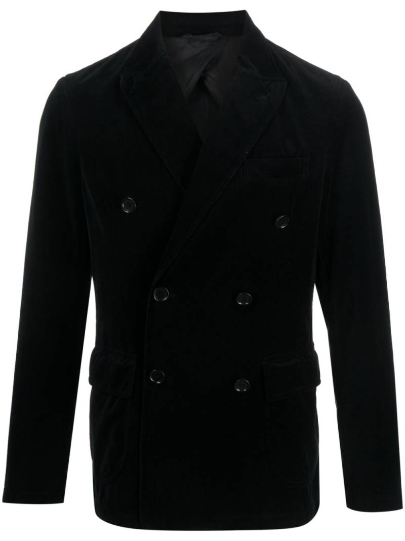 ASPESI notched-lapels velvet-finish double-breasted blazer - Black von ASPESI