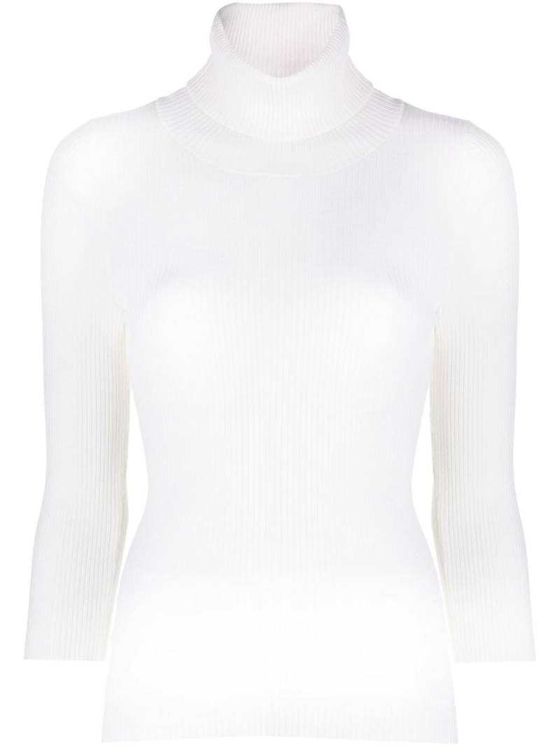 ASPESI ribbed-knit roll-neck knitted top - White von ASPESI