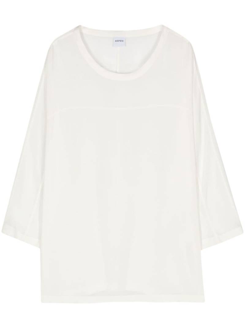 ASPESI round-neck silk T-shirt - Neutrals von ASPESI