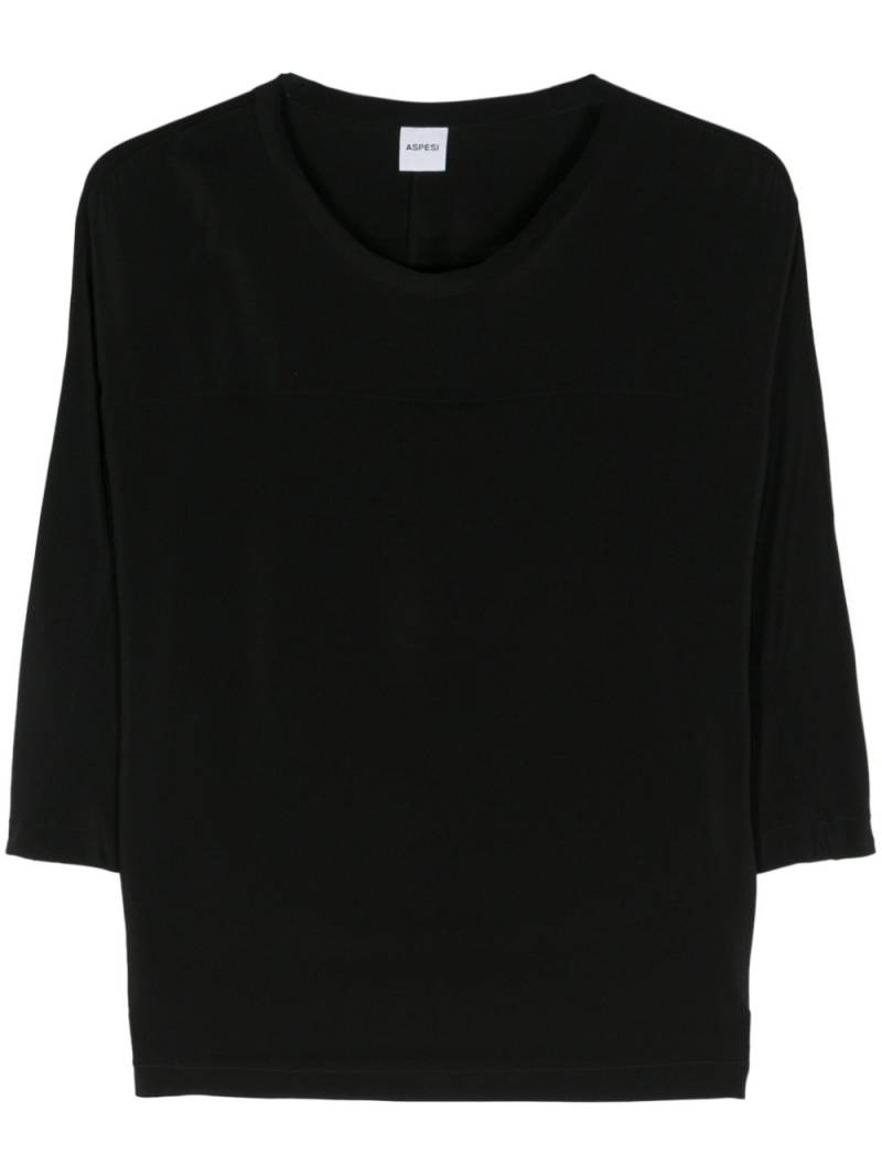 ASPESI round-neck silk blouse - Black von ASPESI