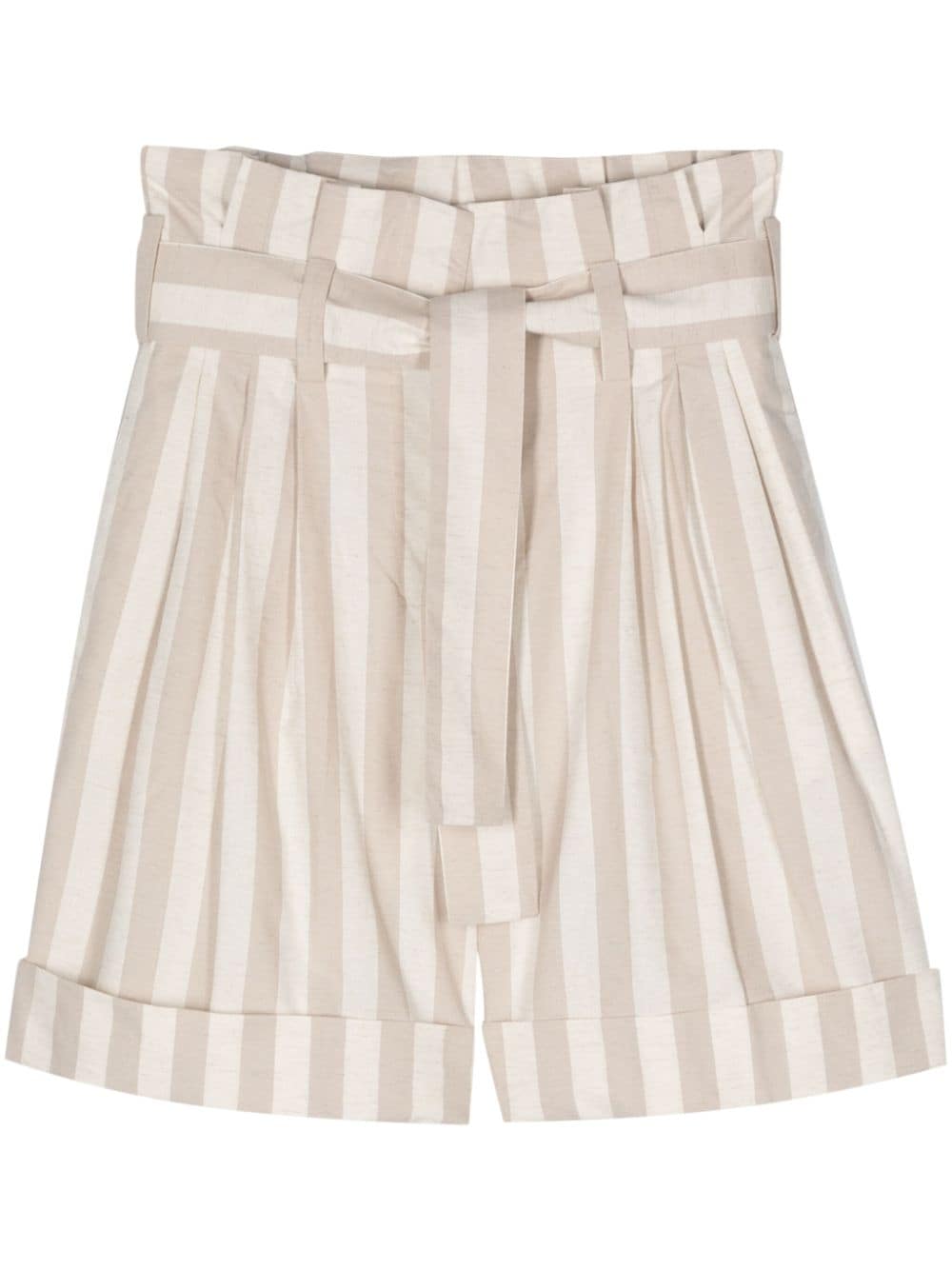 ASPESI striped slub-texture shorts - Neutrals von ASPESI