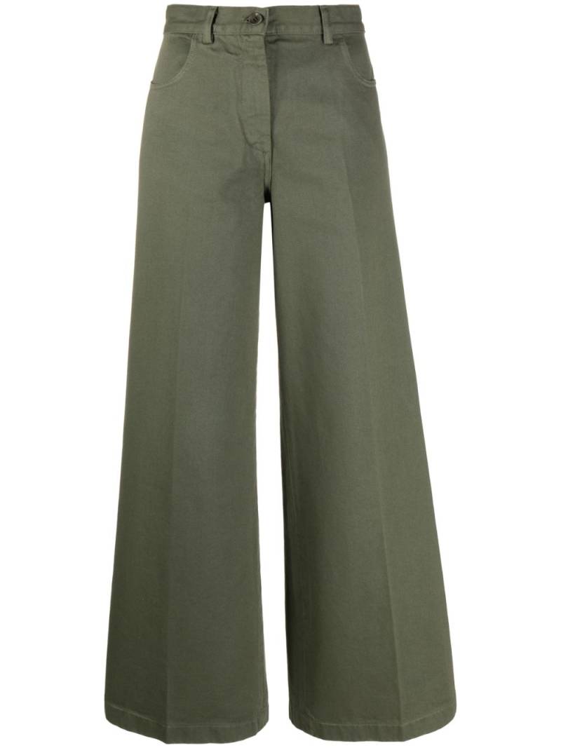 ASPESI wide-leg high-waisted trousers - Green von ASPESI