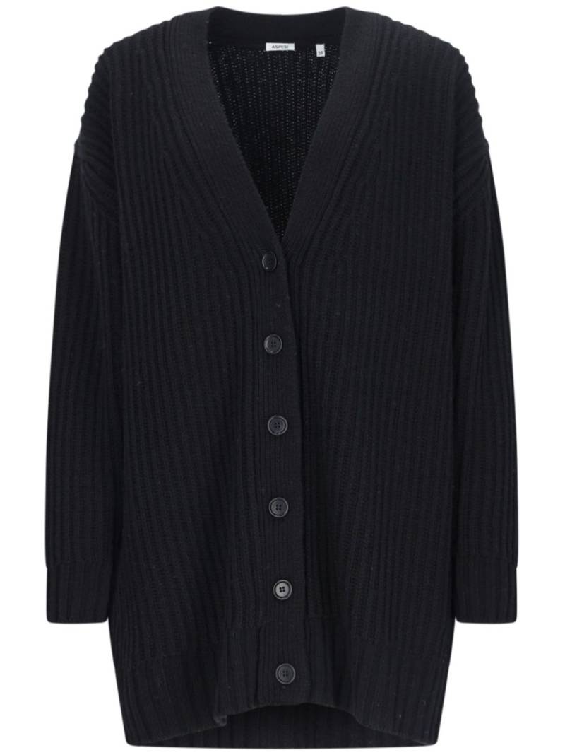 ASPESI wool blend V-neck cardigan - Black von ASPESI