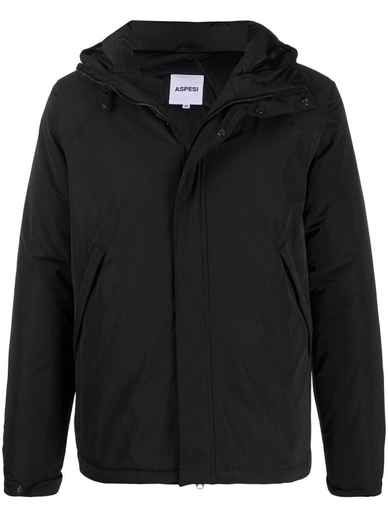 ASPESI zip-up hooded jacket - Black von ASPESI