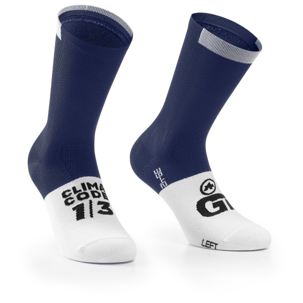 ASSOS - GT Socks C2 - Velosocken Gr II - 43-46 blau/weiß von ASSOS