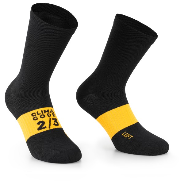 ASSOS - Spring Fall Socks Evo - Velosocken Gr I - 39-42;II - 43-46 schwarz;weiß/grau von ASSOS