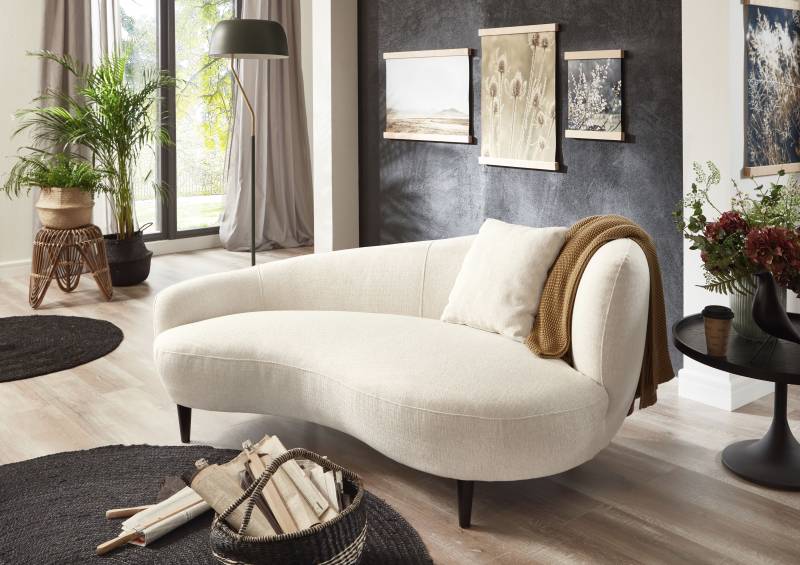 ATLANTIC home collection Chaiselongue »Olivia«, Nierenform-Sofa mit Zierkissen von ATLANTIC home collection