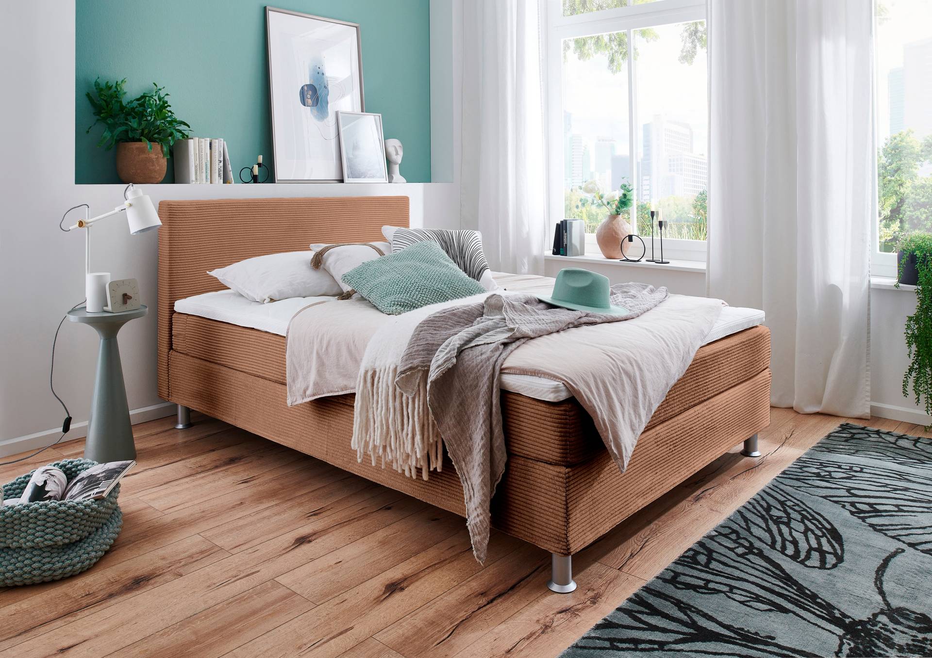 ATLANTIC home collection Boxbett »Edison«, inkl. Bonnellfederkern-Matratze und Topper von ATLANTIC home collection