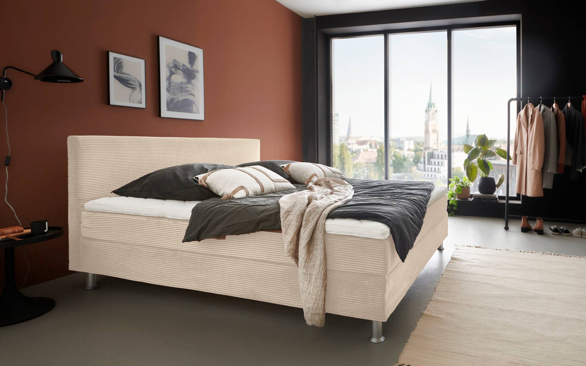 ATLANTIC home collection Boxbett »Edison«, inkl. Bonnellfederkern-Matratze und Topper von ATLANTIC home collection