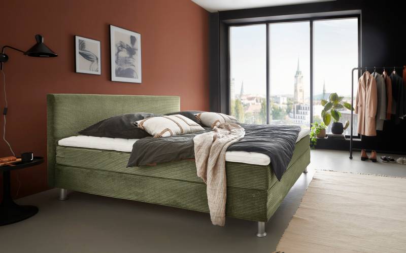 ATLANTIC home collection Boxbett »Edison«, inkl. Bonnellfederkern-Matratze und Topper von ATLANTIC home collection