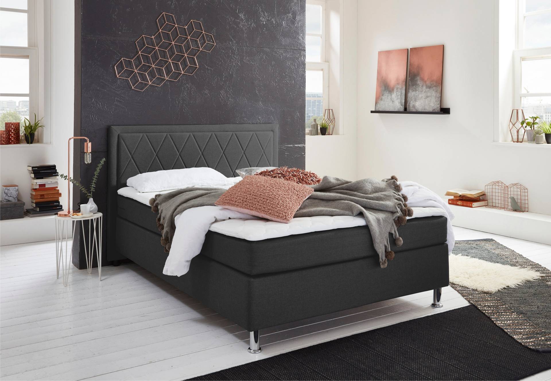 ATLANTIC home collection Boxbett »Helen«, Tonnentaschenfederkern-Matratze und Topper, wahlweise mit Bettkasten von ATLANTIC home collection