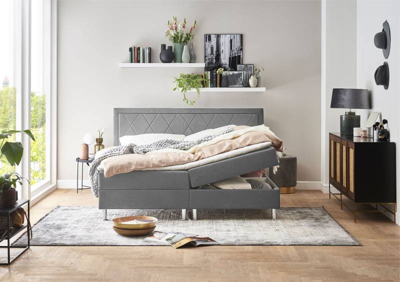 ATLANTIC home collection Boxbett »Helen«, Tonnentaschenfederkern-Matratze und Topper, wahlweise mit Bettkasten von ATLANTIC home collection