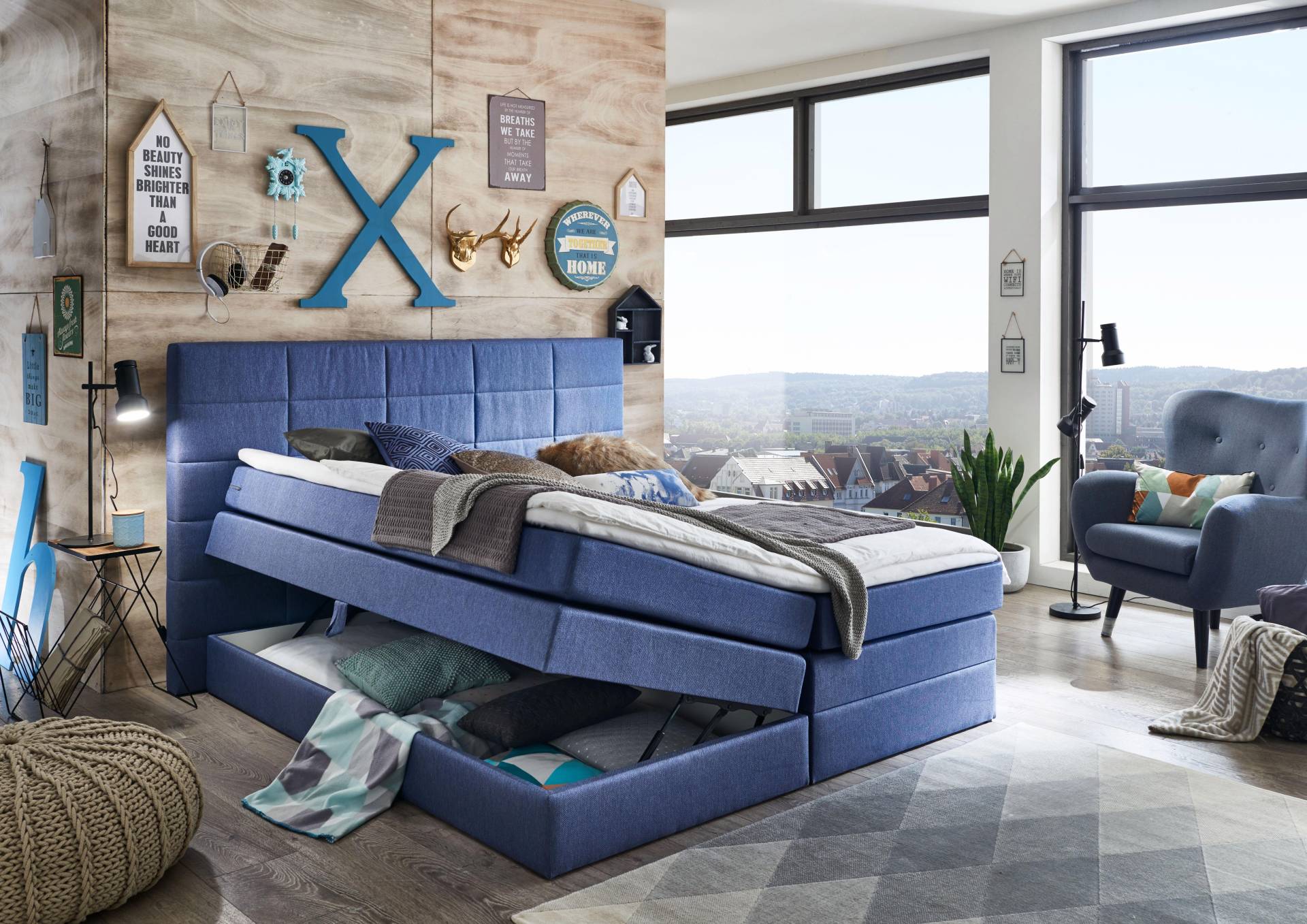 ATLANTIC home collection Boxspringbett »Dakota«, mit Bettkasten und Topper von ATLANTIC home collection